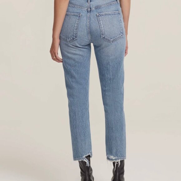 AGOLDE Riley High Rise Cropped Straight Jeans in Frequency Size 28 - Picture 9 of 9